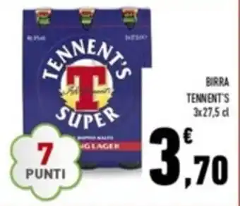 Conad Tennent's Birra 3 x 27,5 cl offerta