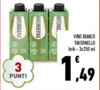 Conad Tavernello Vino Bianco brik 3 x 250 ml offerta