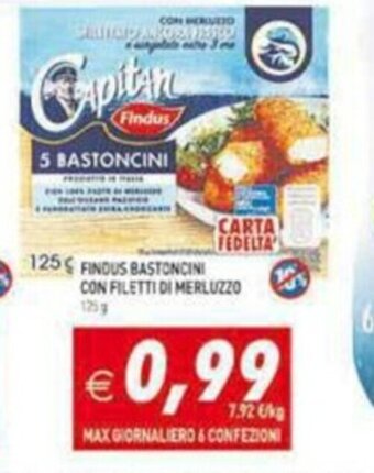 Pim Supermercati Findus Bastoncini con Filetti di Merluzzo 125g offerta