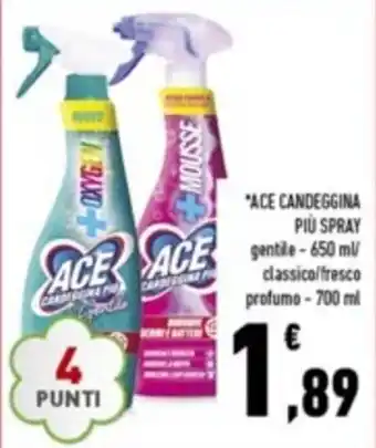 Conad ACE Candeggina Più Spray gentle 650 ml/classico/fresco profumo 700 ml offerta