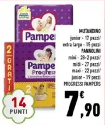 Conad Pampers Mutandino junior - 17 pezzi/Pannolini mini+ 28+2 pezzi offerta