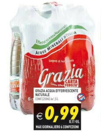 Pim Supermercati Grazia Acqua Effervescente Naturale 6x1,5l offerta