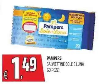 Coop Pampers Sole e Luna Salviettine 60 Pezzi offerta