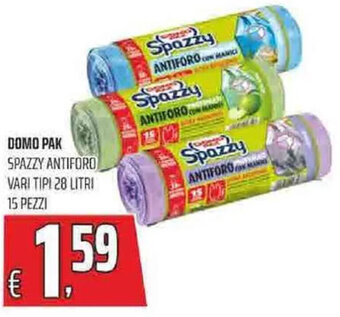 Coop Domo Pak Spazzy Antiforo Vari Tipi 28 Litri 15 Pezzi offerta