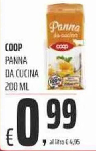 Coop Coop Panna Da Cucina 200 ml offerta