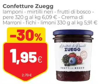 Coop Zuegg Confetture Lamponi - Mirtilli Neri - Frutti di Bosco Pere 320 g offerta
