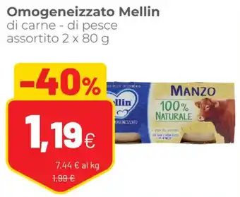 Coop Mellin Omogeneizzati di Carne - di Pesce Assortiti g 80 x 2 offerta