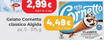 Coop Algida Gelato Cornetto Classico pz.5 - 375 g offerta