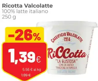 Coop Caseificio Valcolatte Ricotta 100% Latte Italiano 250 g offerta