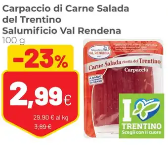 Coop Salumificio Val Rendena Carpaccio di Carne Salada Del Trentino 100 g offerta