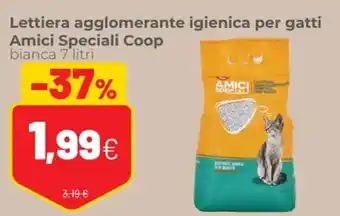 Coop Coop Amici Speciali Lettiera Agglomerante Igienica Per Gatti Bianca 7 Litri offerta