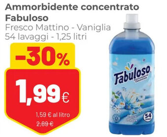 Coop Fabuloso Ammorbidente Concentrato Fresco Mattino - Vaniglia 54 Lavaggi - 1,25 Litri offerta