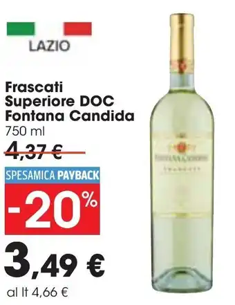 Carrefour Fontana Candida Frascati Superiore DOC 750 ml offerta