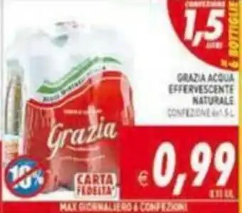 Pim Supermercati Grazia Acqua Effervescente Naturale 6x1,5l offerta
