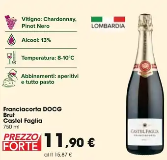 Carrefour Castel Faglia Franciacorta DOCG Brut 750 ml offerta