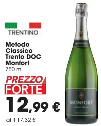Carrefour Monfort Metodo Classico Trento DOC 750 ml offerta