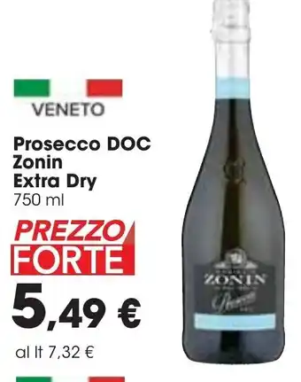 Carrefour Zonin Extra Dry Prosecco DOC 750 ml offerta