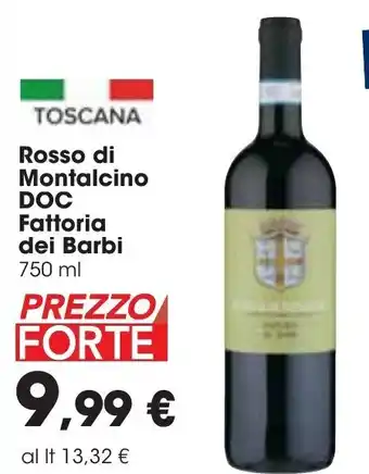 Carrefour Fattoria Dei Barbi Rosso di Montalcino DOC 750 ml offerta