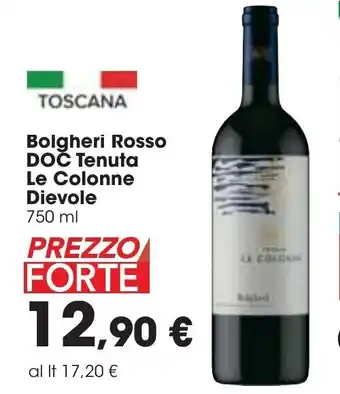 Carrefour Dievole Tenuta Le Colonne Bolgheri Rosso DOC 750 ml offerta