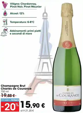 Carrefour Charles de Courance Champagne Brut 750 ml offerta