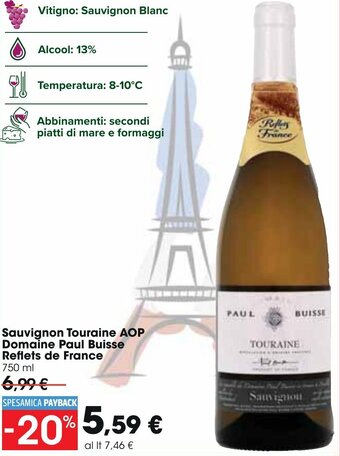 Sauvignon Touraine AOP Domaine Paul Buisse Reflets de France 750 ml