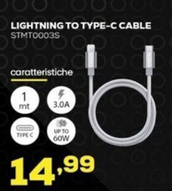 Euronics Stealth Lightning to Type-C Cable offerta