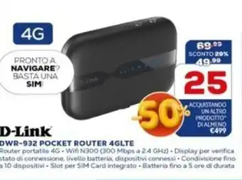 Euronics D-Link Pocket Router 4G LTE DWR-932 offerta