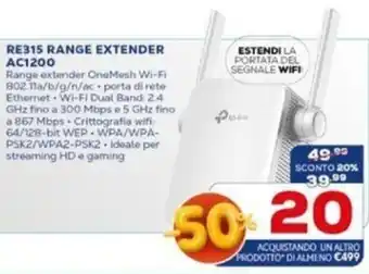 Euronics TP-Link Range Extender AC1200 RE315 offerta