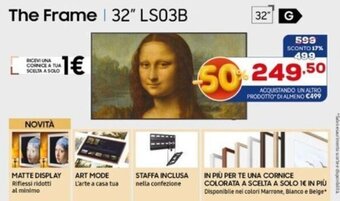 Euronics Samsung The Frame 32" LS03B offerta