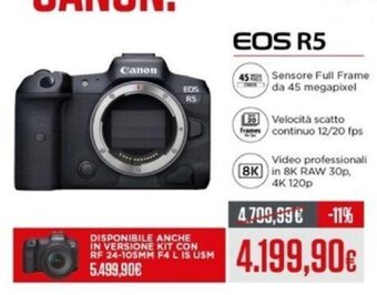 Euronics Canon EOS R5 offerta