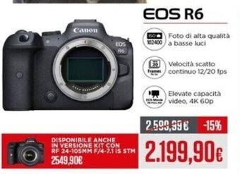 Euronics Canon EOS R6 offerta