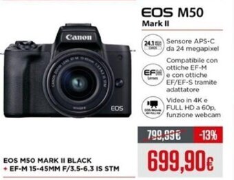 Euronics Canon EOS M50 Mark II offerta