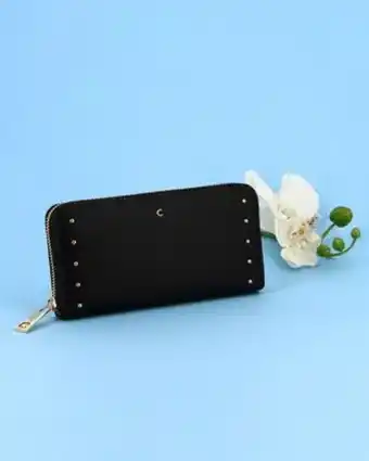 Globo Moda Portafoglio donna nero con borchie oro frontali, con portaspicci e portacarte - carrera offerta