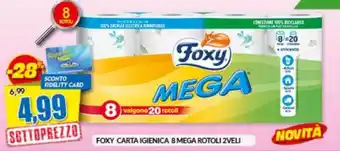 Risparmio Casa Foxy Carta Igienica 8 Mega Rotoli 2 veli offerta