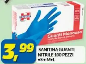 Sanitina Guanti Nitrile 100 pezzi S.M.L
