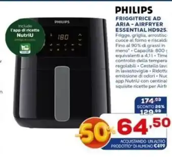 Euronics Philips Friggitrice Ad Aria Airfryer Essential HD925 offerta