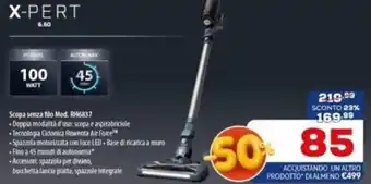 Euronics X-Pert Scopa senza filo Mod.RH6837 offerta