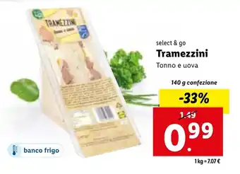Lidl select & Go Tramezzini Tonno e uova 140 g confezione offerta