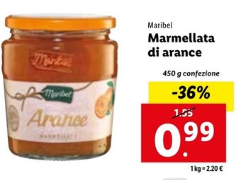 Lidl Maribel Marmellata di arance 450 g confezione offerta