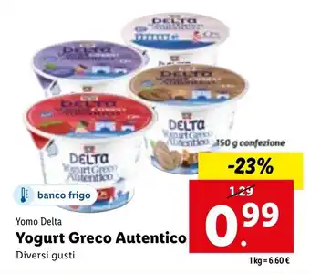 Lidl Yomo Delta Yogurt Greco Autentico Diversi gusti offerta