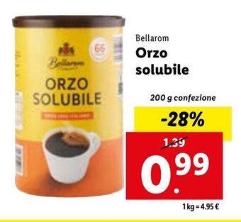 Lidl Bellarom Orzo solubile 200 g confezione offerta