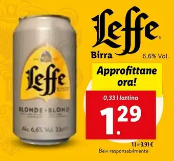 Lidl Leffe Birra 0,33 l lattina offerta