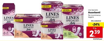 Lidl Lines Specialist Assorbenti Per incontinenza leggera offerta