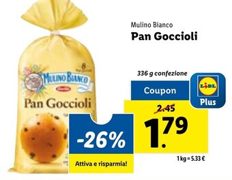Lidl Mulino Bianco Pan Goccioli 336 g confezione offerta