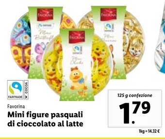 Lidl Favorina Mini figure pasquali di cioccolato al latte 125 g confezione offerta