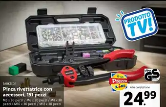 Lidl Parkside Pinsa rivettatrice con accessori, 151 pezzi offerta