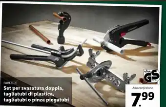 Lidl Parkside Set per svasatura doppia,tagliatubi di plastica, tagliatubi o pinza piegatubi offerta