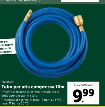 Lidl Parkside Tubo per aria compressa 10 m 16 bar offerta
