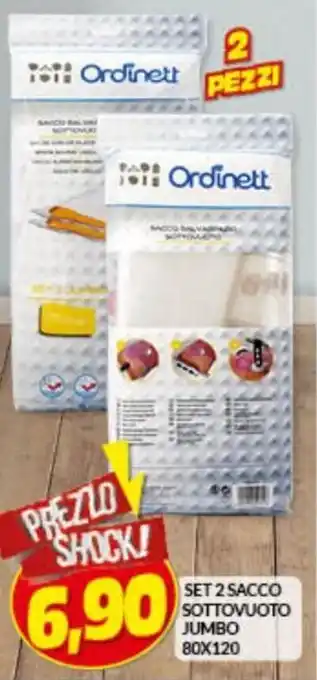 Risparmio Casa Ordinett Set 2 Sacco Sottovuoto Jumbo 80x120 offerta