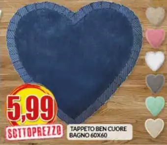 Risparmio Casa Tappeto Ben Cuore Bagno 60x60 offerta